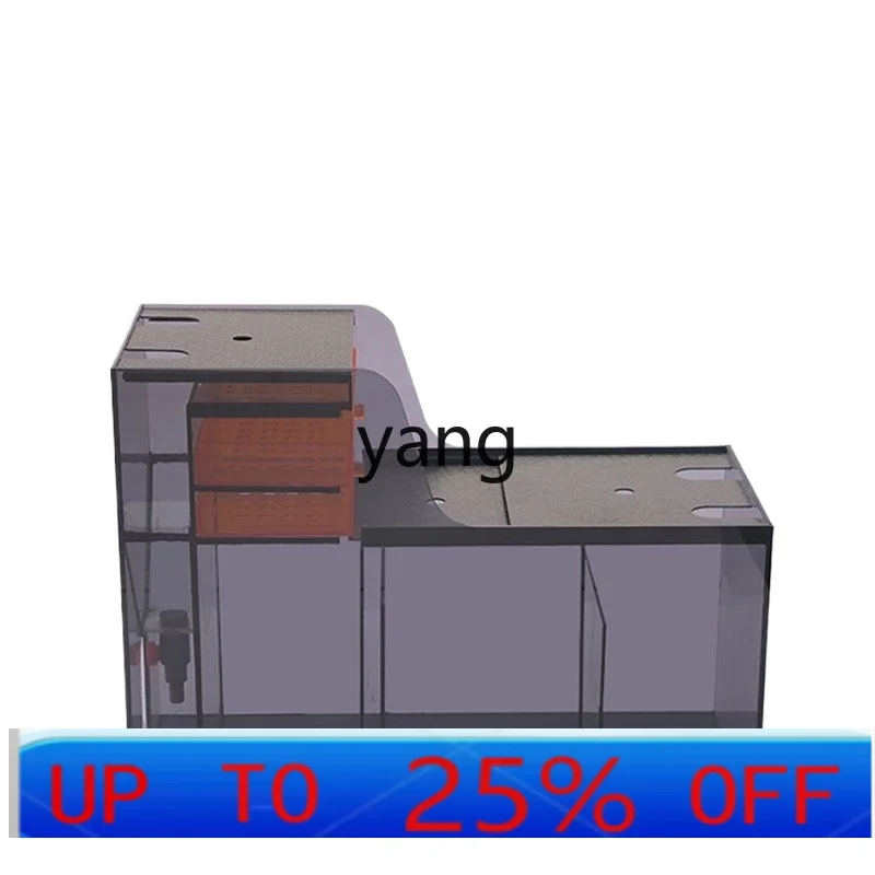 

LMM fish tank stream tank aquarium gray glass bottom filter tank double drawer wet and dry separation