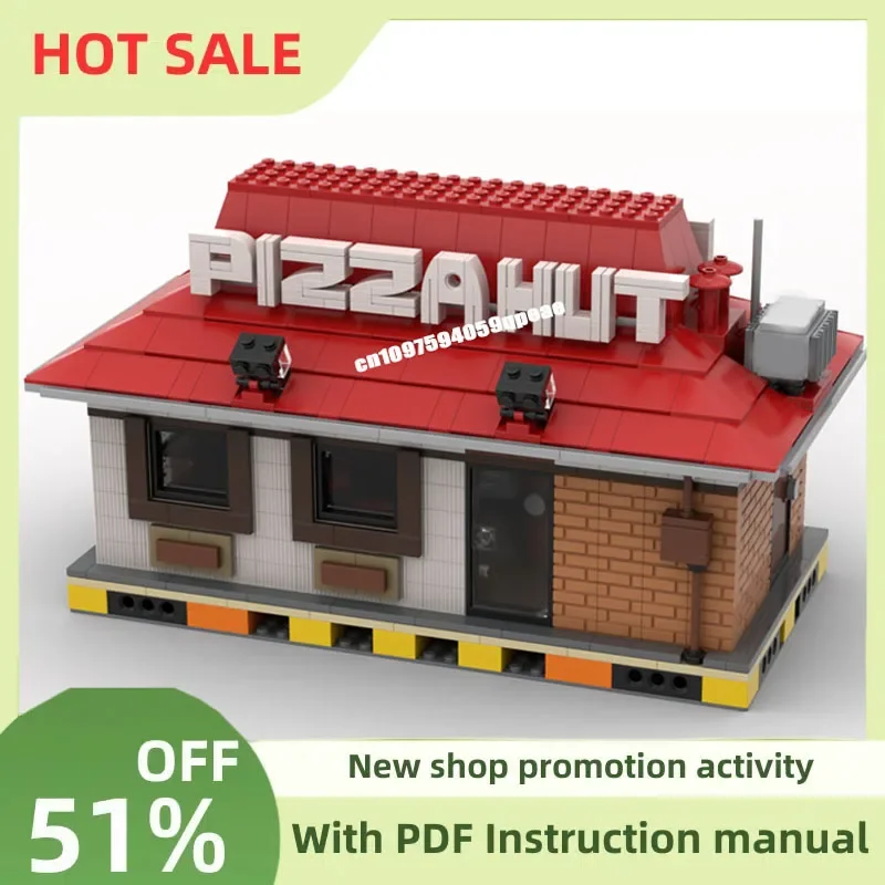 

Hot Sale 1052Pcs City Street View Moc-107164 Modular Pizza Hut Model Building Blocks Diy Creative Ideas Kids Toys Birthday Gift