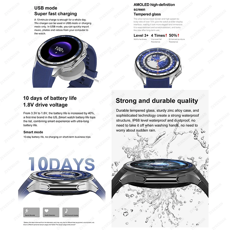 2025 New For OPPO Watch X High-End Business Watch Men 32G Memory Video Playback Smart Watch Sports Fitness Waterproof SmartWatch