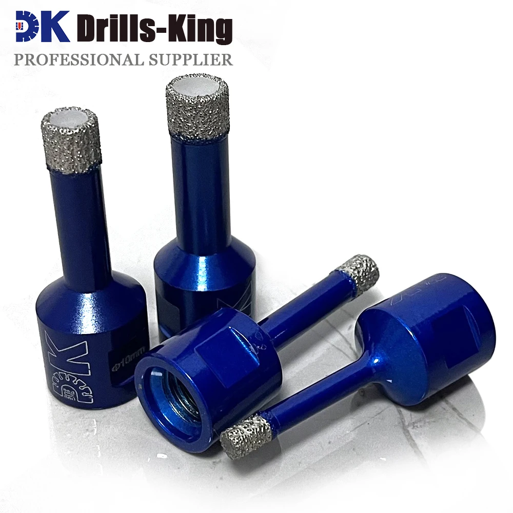 6 8 10 12mm M14 Thread Diamond Dry Drill Bit Vacuum Brazed Drilling Core Bit Porcelain Tiles Crowns Granite Marble Hole Saw Tool