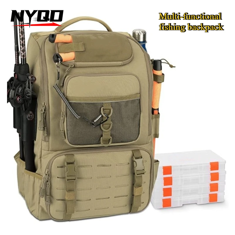 

New outdoor fishing backpack - foldable multi-functional large-capacity double-shoulder fishing backpack fishing bag для рыбалки