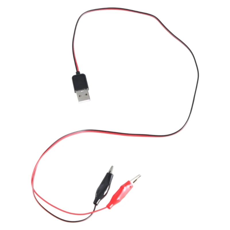 R91A USB 5V Charging And Testing Wire With Two Clips Multifunctional Test Cable For Lab, Workshops Projects