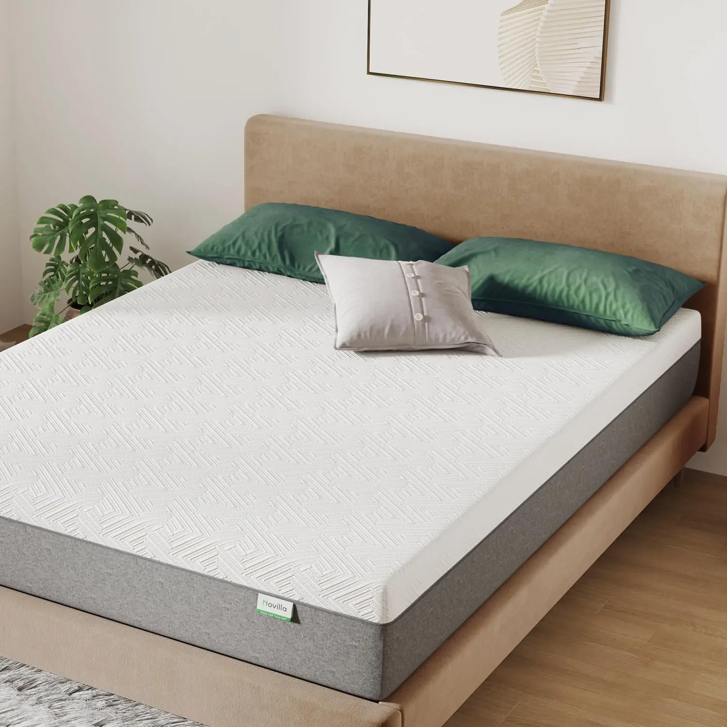 Queen Size Mattress, 12 Inch Gel Memory Foam Mattress for Cool Night & Pressure Relief, Medium Plush Feel with Motion Isolating,