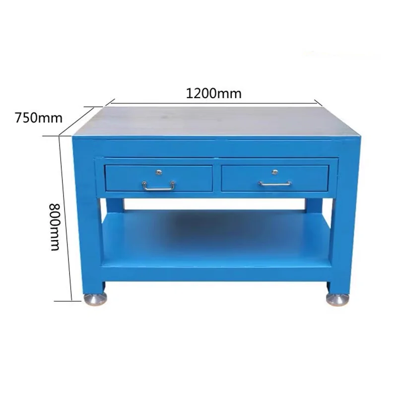 ورشة عمل مقعد ثقيل صناعي لوح فولاذي ثقيل طاولة عمل من الفولاذ المقاوم للصدأ