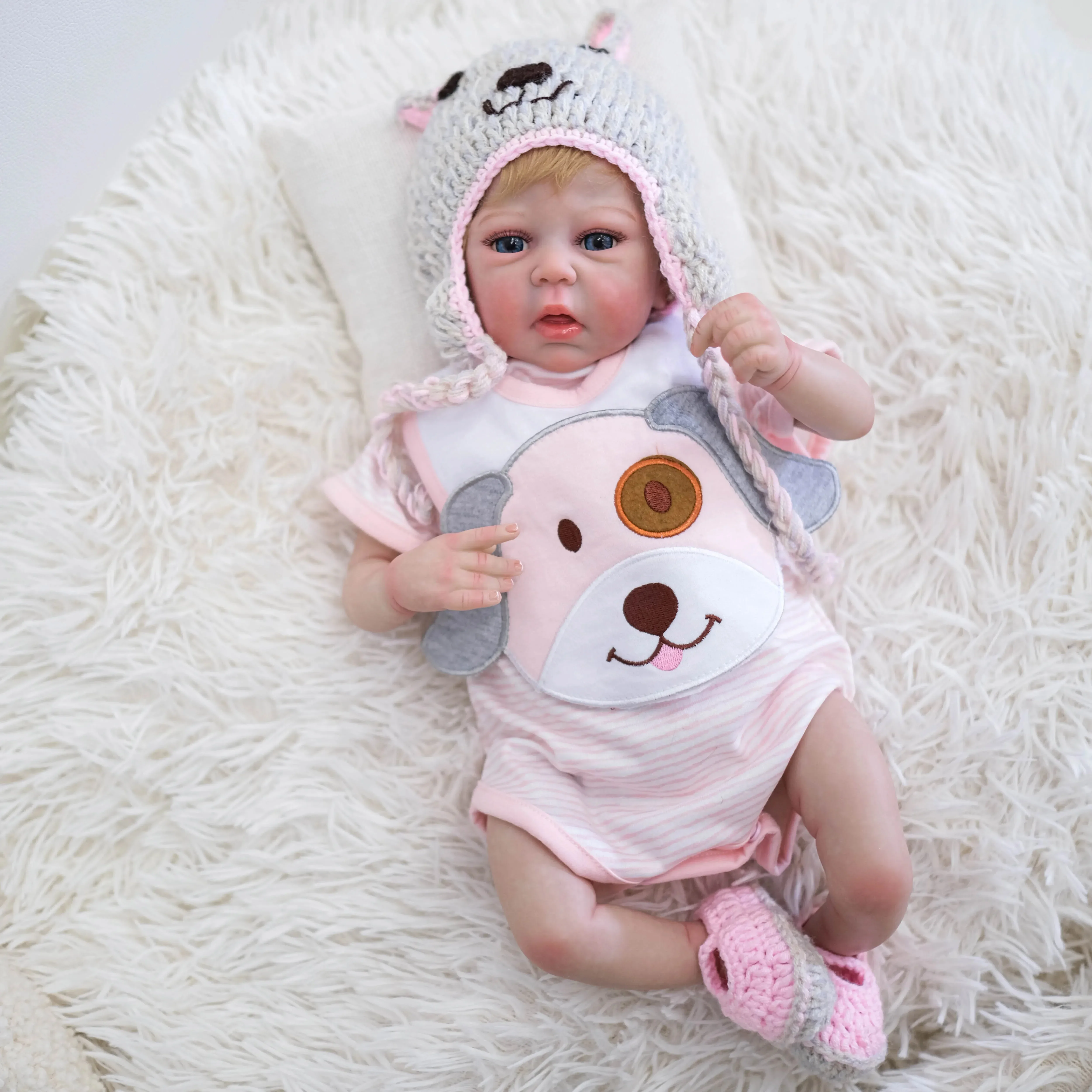 

18inch Mindy Newborn Baby Soft Body Reborn Doll Lifelike Cuddly Baby Multiple Layers Painting 3D Skin with Visible Veins