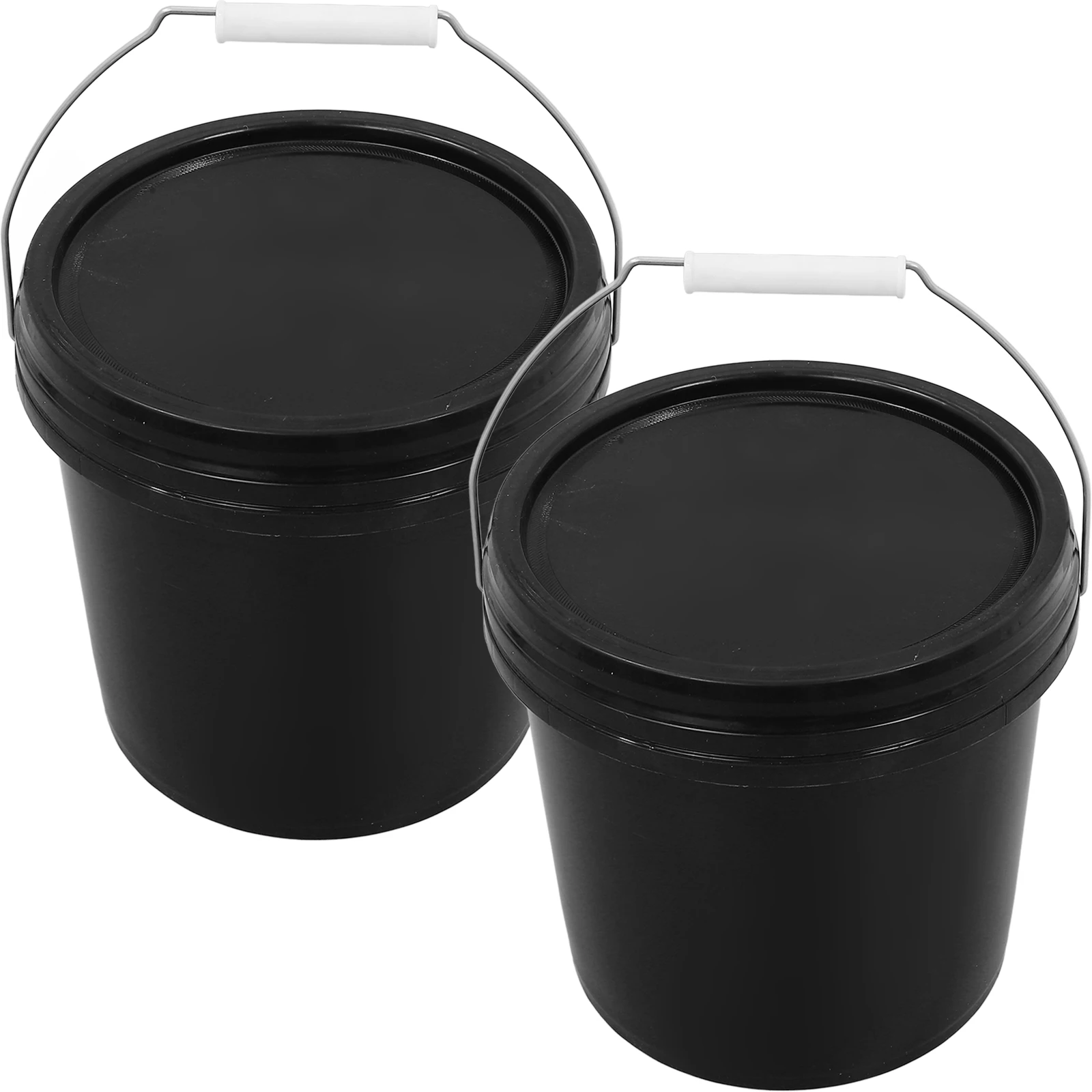 

2pcs Sealed Plastic Empty Water Small Bucket with Lid for Home Garden Dorm Portable Storage Cleaning Farm Bucket