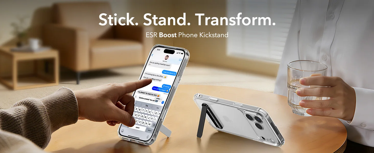 Support de téléphone ESR Boost – Support vertical et horizontal compatible avec iPhone 17/16/15/14/13/12 et Samsung Galaxy S26/S25/S24/S23