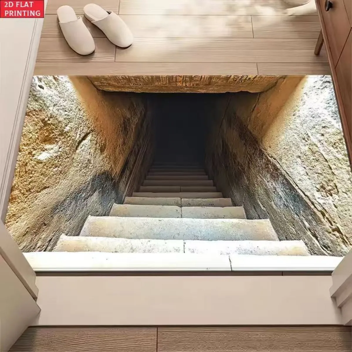 Tappetino da ingresso quadrato in morbido flanellone, spesso e assorbente
