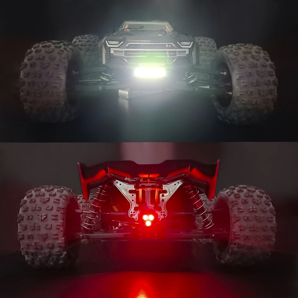 TRINOOD LED Lights Bar Front Rear Lamp Spotlight Headlight Taillight 5V for 1/8 KRATON 6S EXB V4 V5 BLX RC Buggy Parts