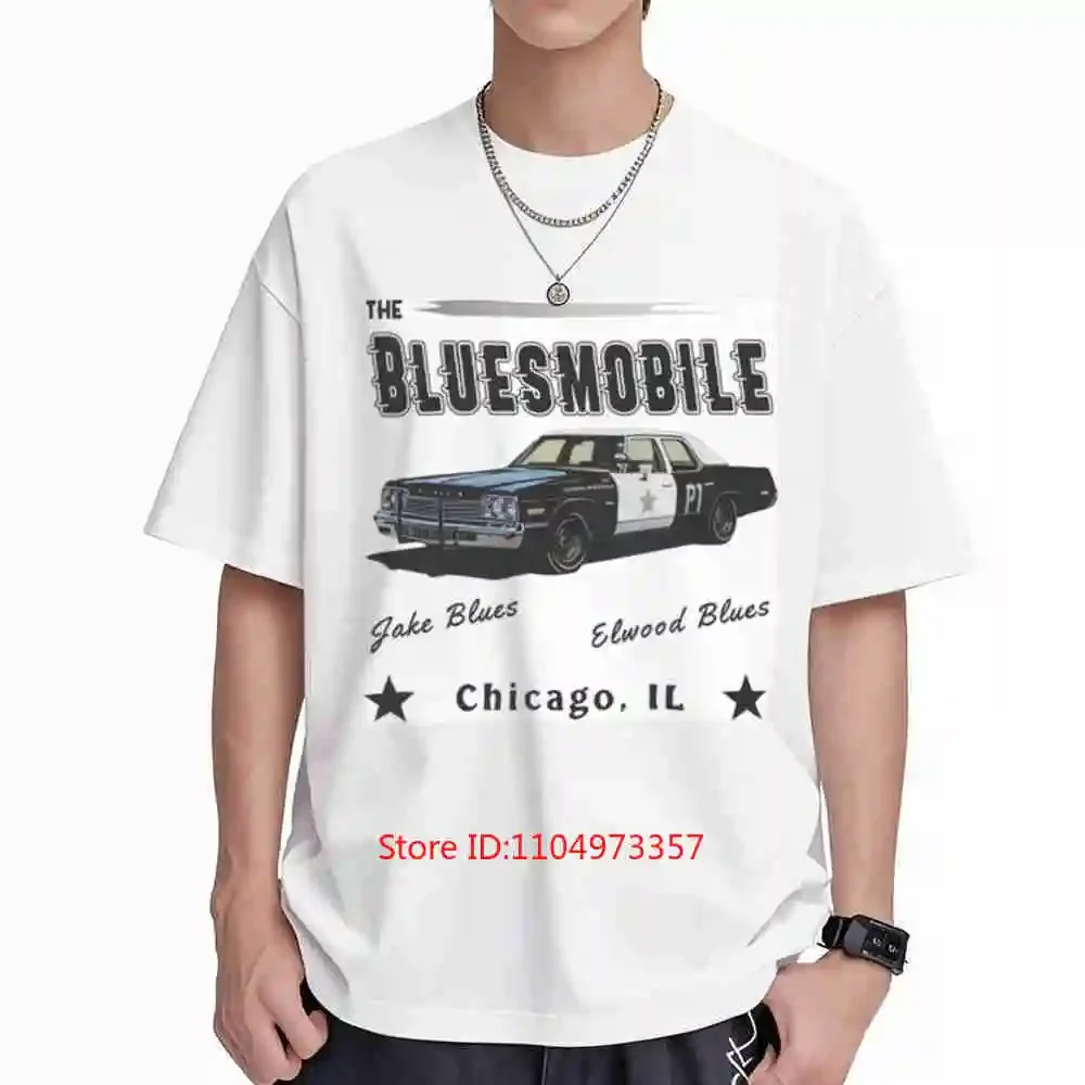 Blue Brothers Movie Jacques Elwood 1969 Chicago Short Sleeve Tee 100% Cotton T-Shirt