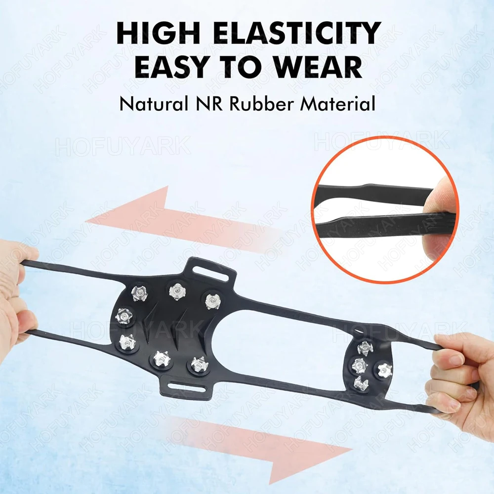 11 Teeth Ice Crampons for Mountain Hiking Outdoor Snow Gripper Non-Slip Ice Cleats for Shoes and Boots Anti Slip Cover for Shoes