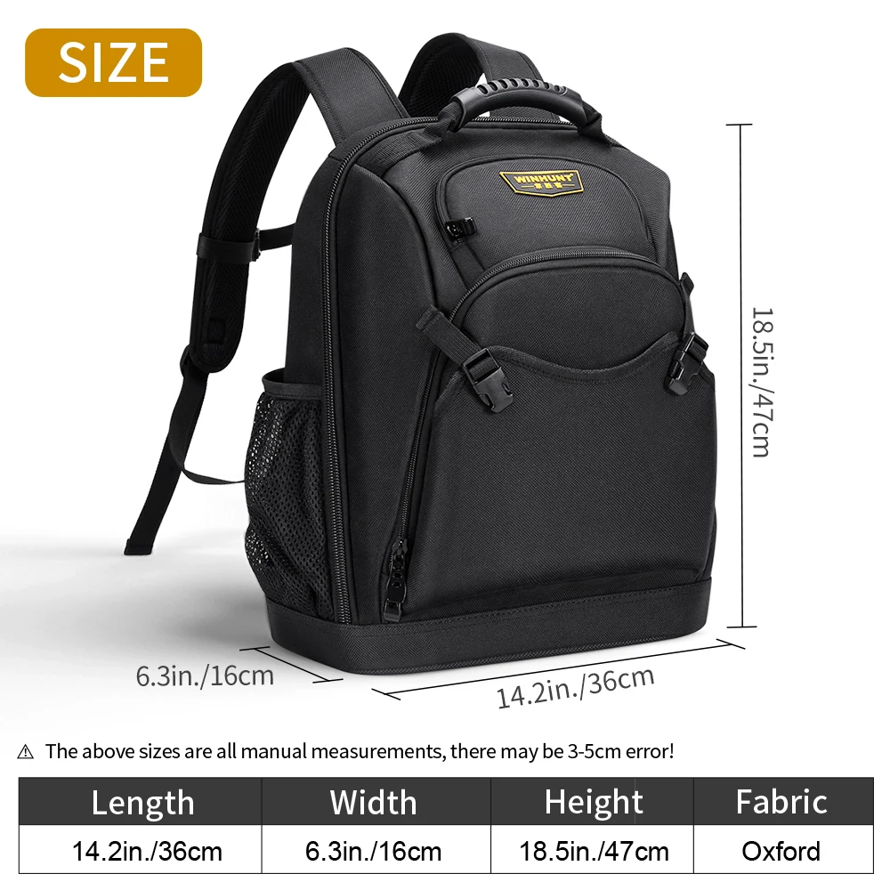 WINHUNT Heavy-Duty Tool Bag, Shoulder Tool Bag, Multi-Functional, Wear-Resistant, Waterproof