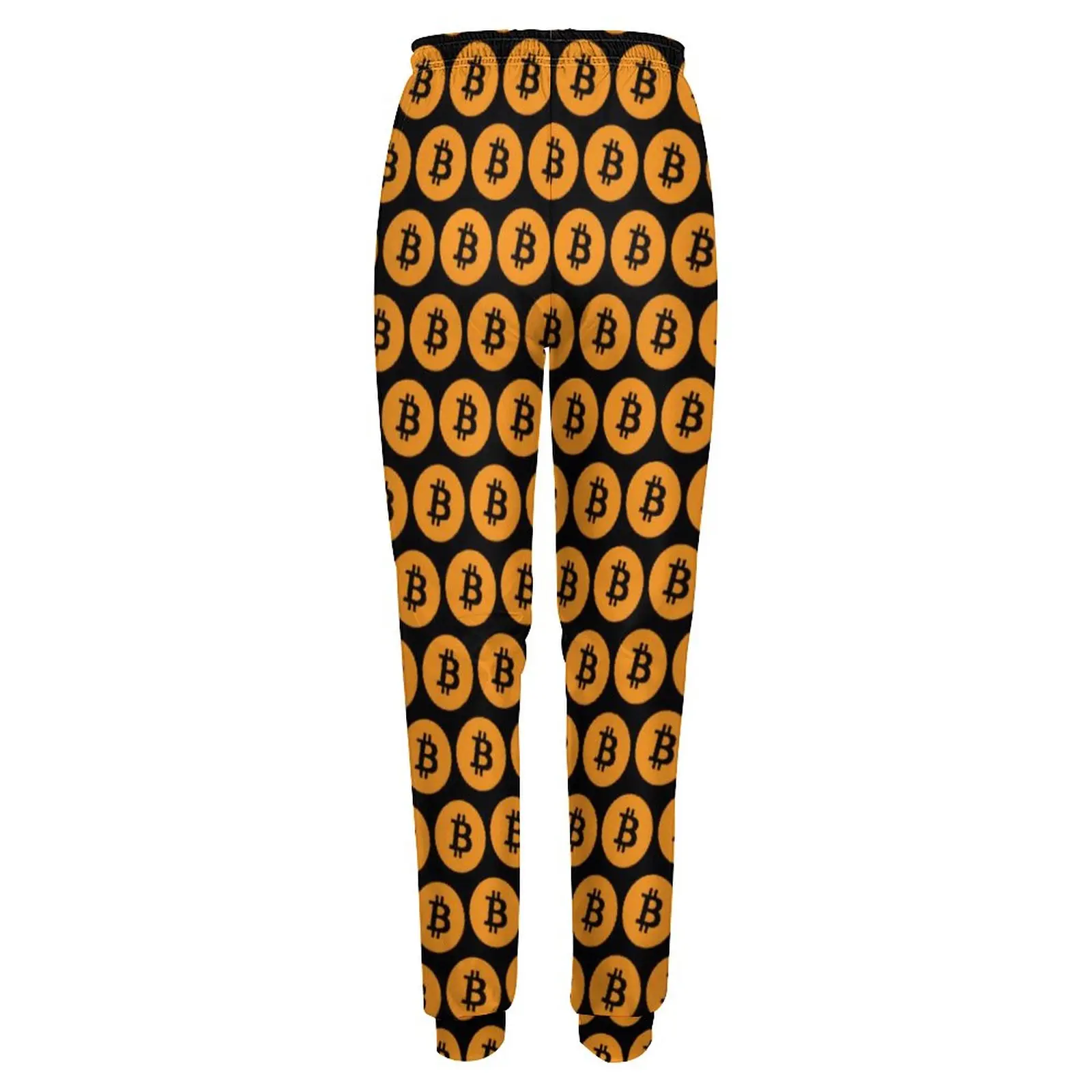 Coole schwarze Bitcoin-Hose, Kryptowährung, Münze, Retro-Oversize-Jogginghose, Frühlingsfrauen, bedruckte koreanische Modehose