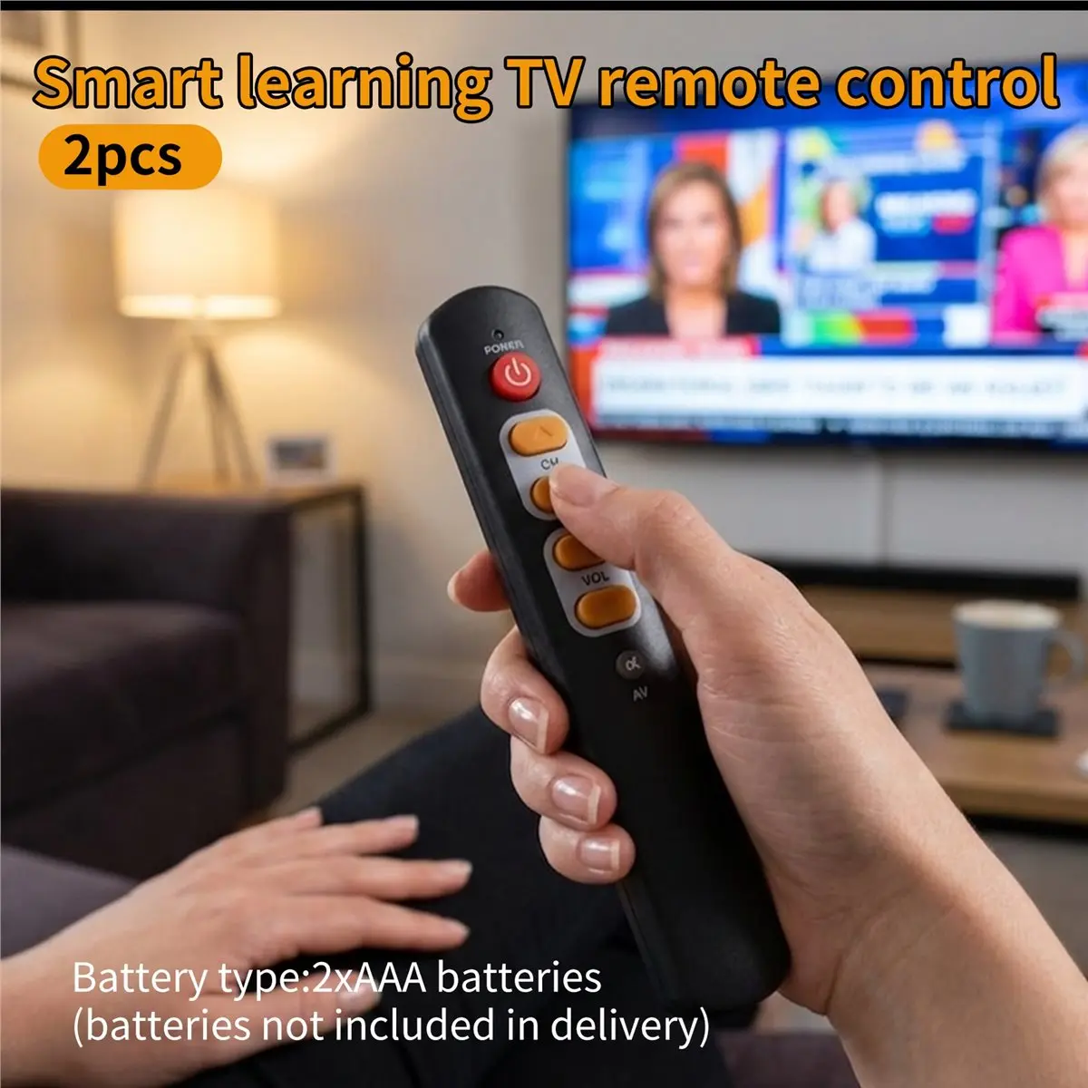 [T73C] 2PCS Universal 6-Button Smart Remote Control IR Copy Learning Function Remote Control for TV, STB, DVD, DVB, VCR B