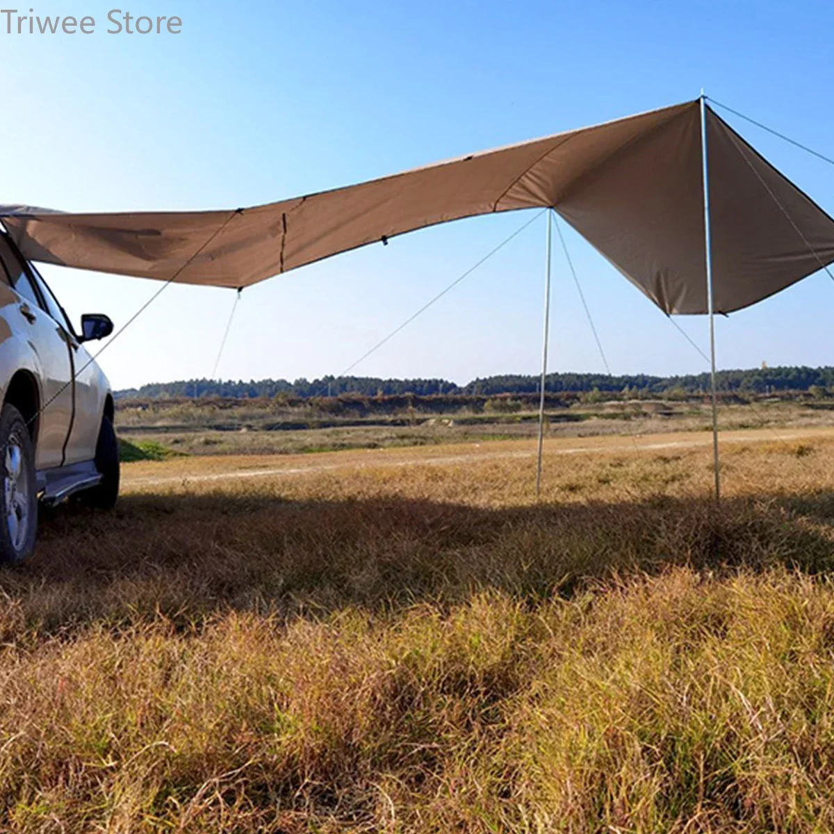 Portable Car Shelter Shade Camping Side Car Roof Top Tent Anti-UV Sunshade Waterproof Awning Parasol Rain Canopy For Suv Jeep