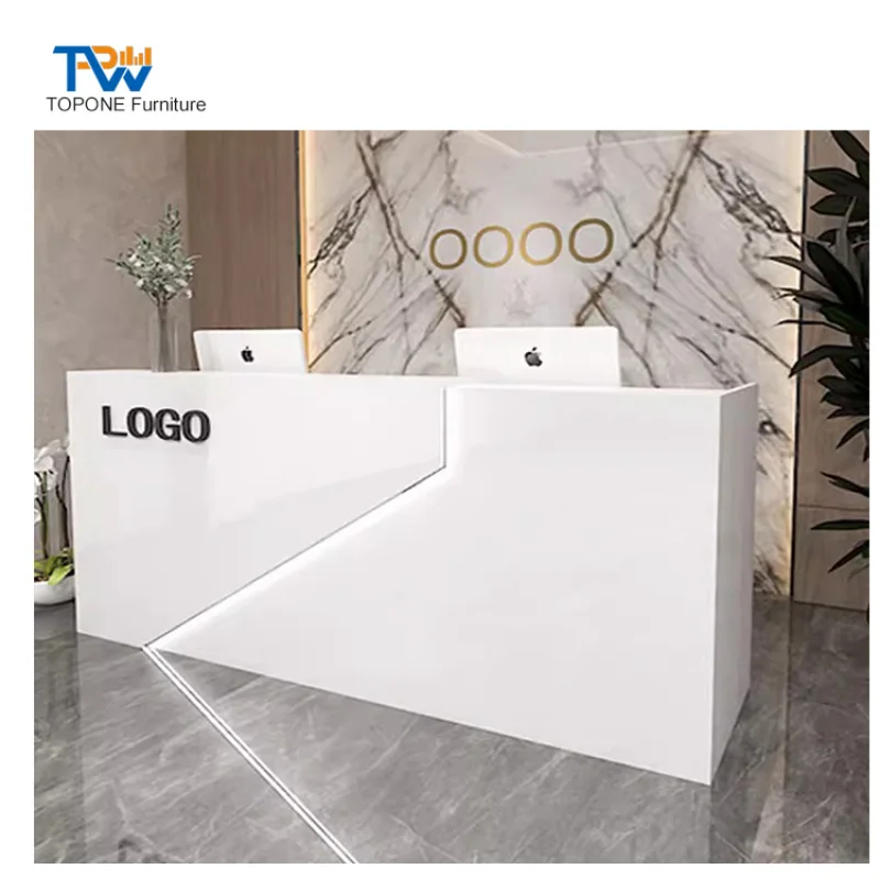 custom.Simple Modern Office Reception Desk Counter Tufted Reception Desk Design