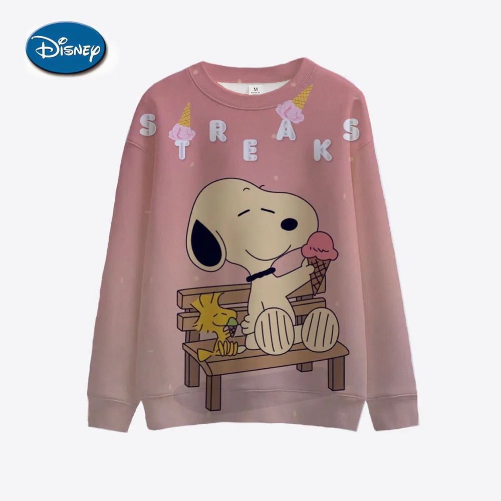 Snoopy Coffee Women\'s Hoodie Cartoon Print Harajuku Long Sleeve Cute Hoodie Casual Loose Sweatshirt Fashion Tops Clothing