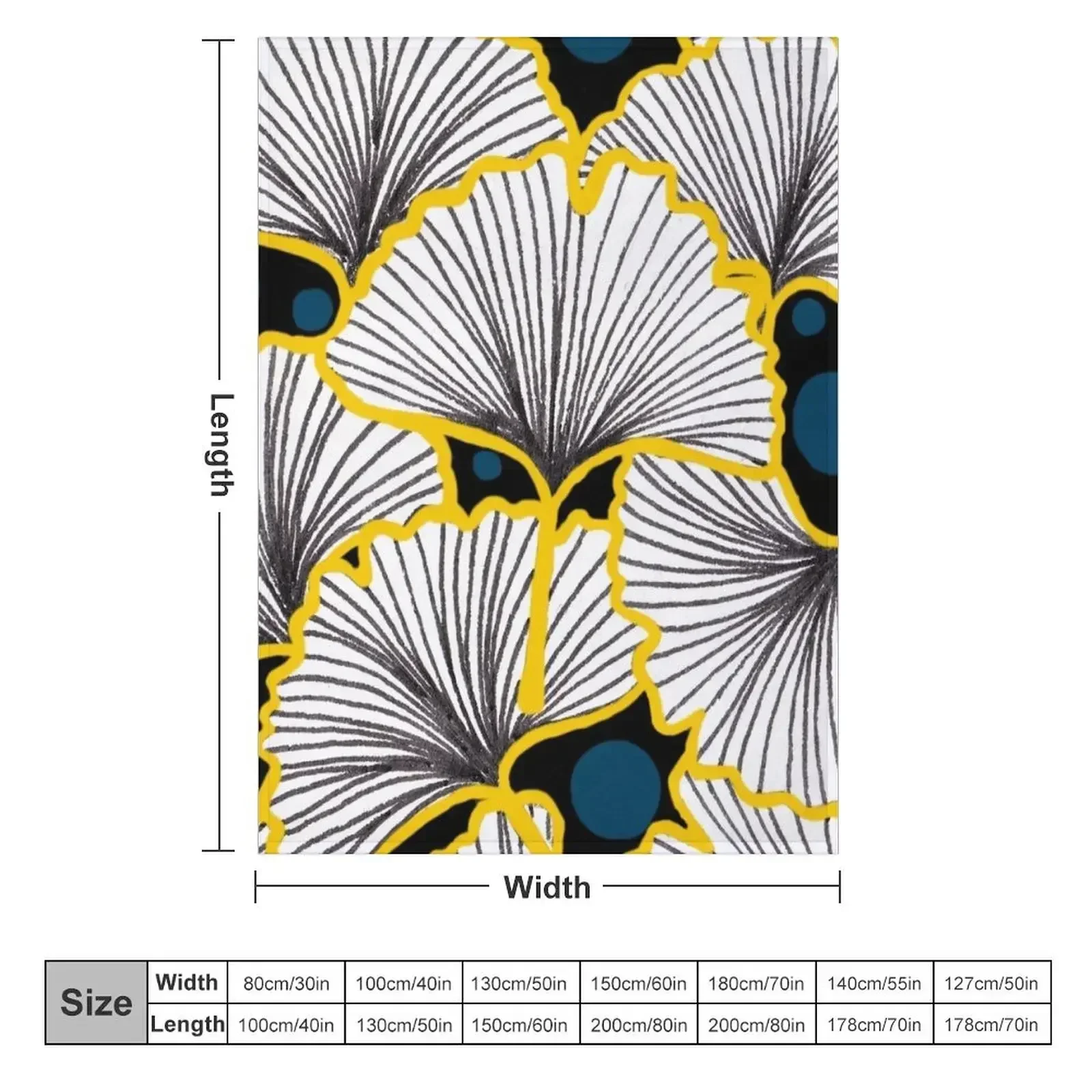 Ginkgo Biloba Leaves Cute Pattern Throw Blanket Vintage Sofas for babies Baby Blankets