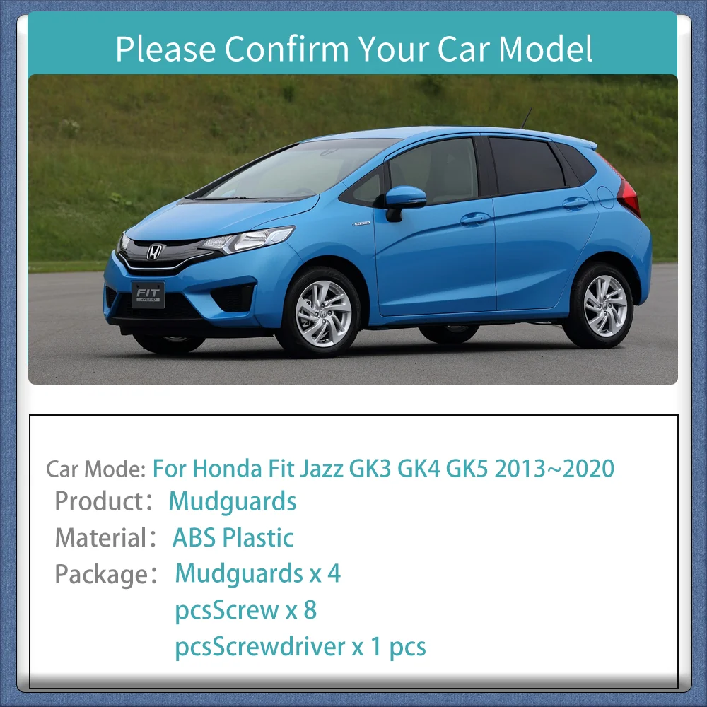 لهوندا صالح جاز VTi-S GK3 GK4 GK5 2013 ~ 2020 عجلة السيارة قطعة من نسيج اللوحات الطين غطاء الجلد الحرس المصدات سبلاش أجزاء الملحقات