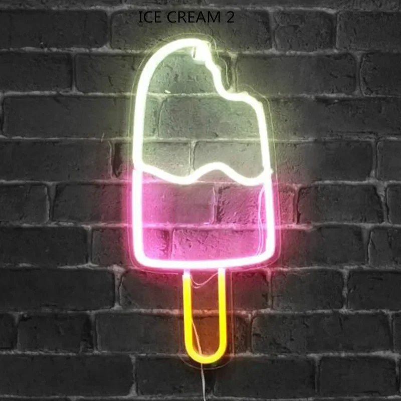 LED Neon Light Neon Top Panel Lights Colorful Lamp Wing Ice Cream Neon Pink Children's Room Home Store Decoration Sexy Sign