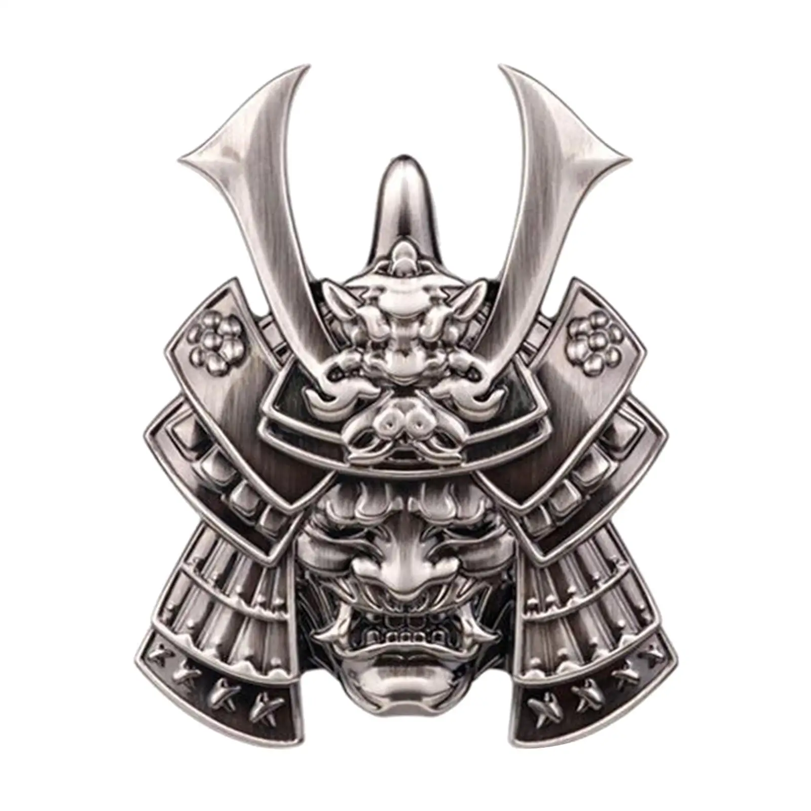 3-5pack 3D Samurai Mask SUV Car Sticker Trunk Tumblers Badge Decal Silver