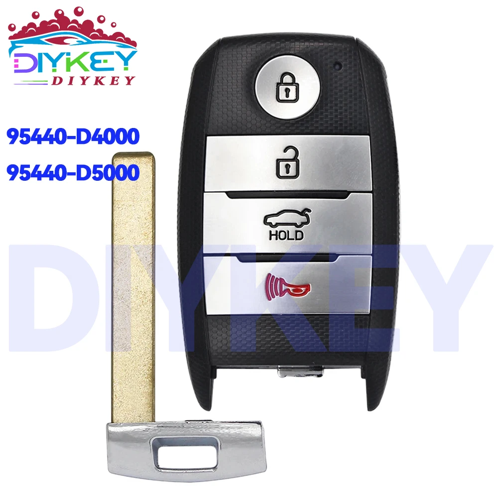 

Смарт-ключ DIYKEY, пульт дистанционного управления 95440-D4000 95440-D5000 для KIA Optima 2016 2017 2018 2019 2020 SY5XMFNA433, 4 кнопки, 433 МГц, чип ID47