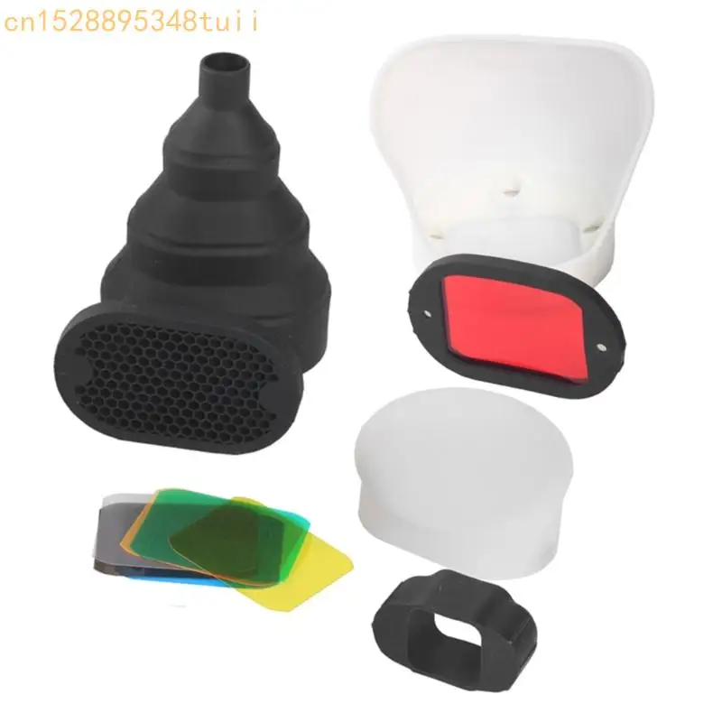 Y4QF Snoot borracha ajustável difusor suave para melhor controle flash externo interno