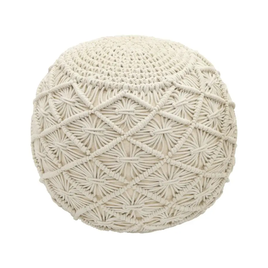 

Макраме-пуф плетеный из хлопкового шнура, удобный круглый пуф-оттоманка, предварительно наполненный, подставка для ног, плюшевый пуф-мешок, в стиле бохо-марокканский, А