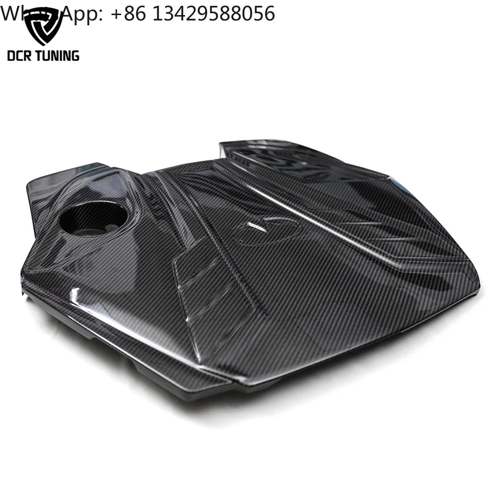 3.0T Q50 Dry Carbon Fiber Engine Cover New Exterior Real Carbon Auto Front Hood Trim Replacement for Infiniti Q60 Q50 3.0T 2016+