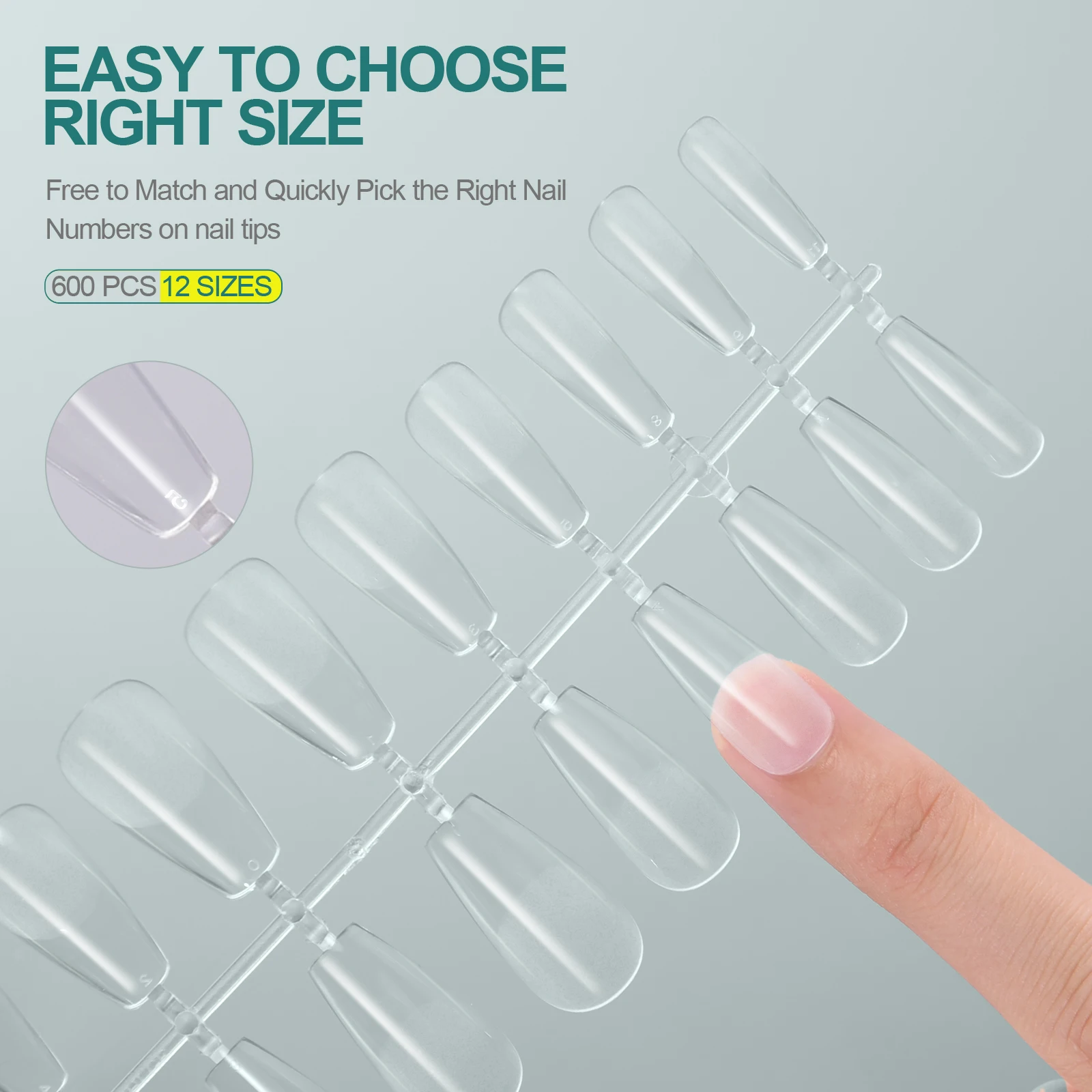 Nailpop-Soft Acrílico Press-on unhas dicas para salão de extensão, DIY unhas dicas, pré-forma, metade, fosco, cobertura completa, 240pcs