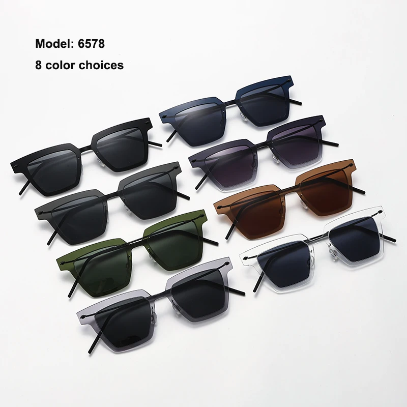 تاغ حزقيا الدنماركية تصميم الاستقطاب النظارات الشمسية الرجال 6578 خفيفة التيتانيوم مكبرة النساء في الهواء الطلق القيادة UV400 نظارات شمسية