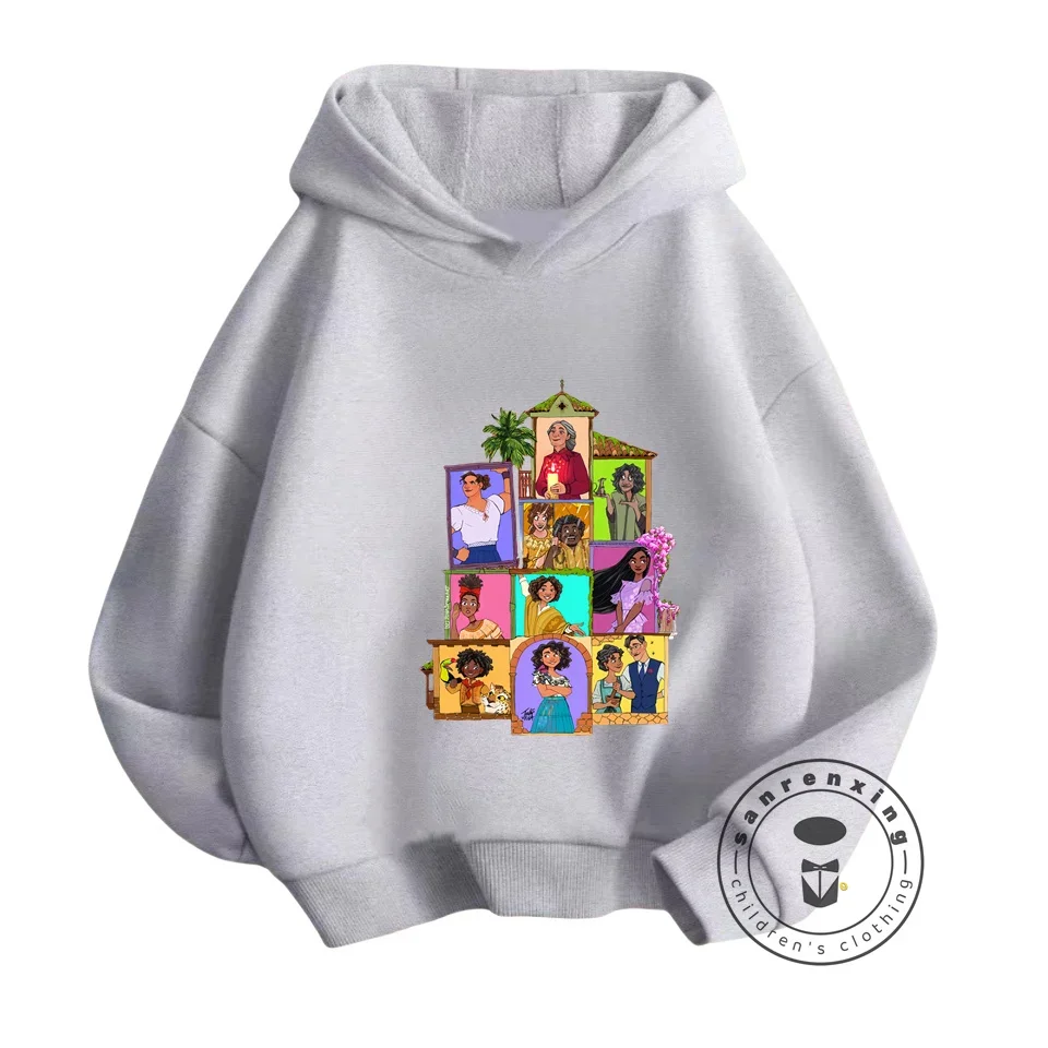 Disney nyaman Encanto hoodie anak laki-laki perempuan, hiasan dengan Film nostalgia karakter pagi Staples dengan percikan ajaib