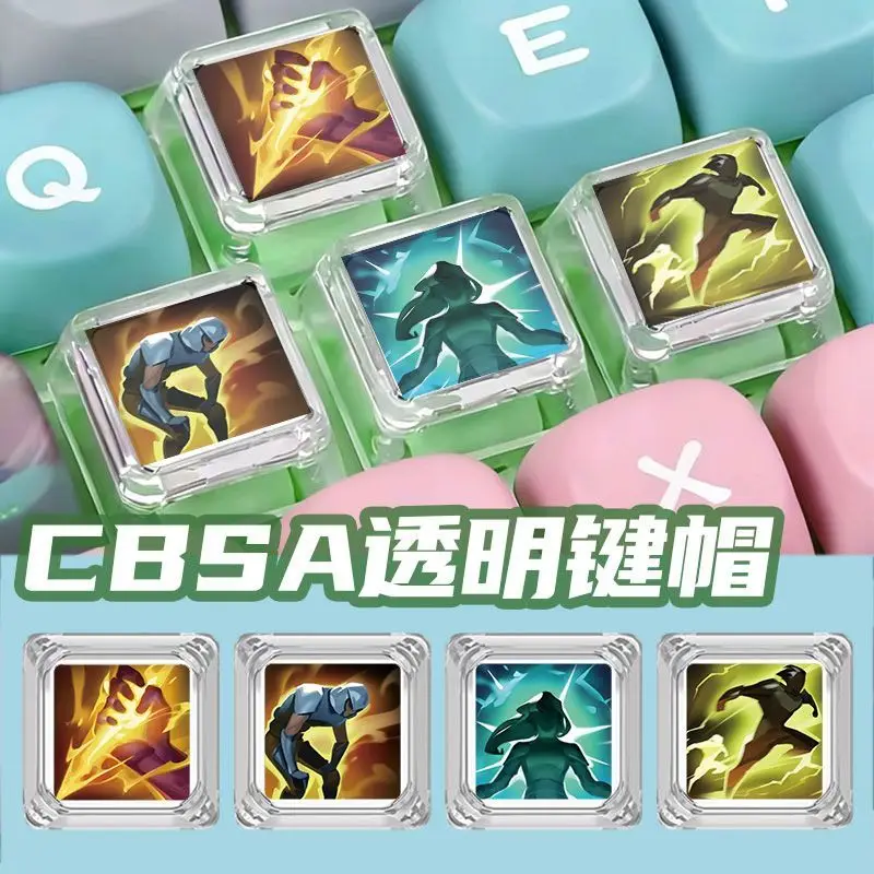 Cartoon Anime League of Legends LOL Personalized Transparent Keycaps Suitable for mechanical keyboard magnetic cross axis