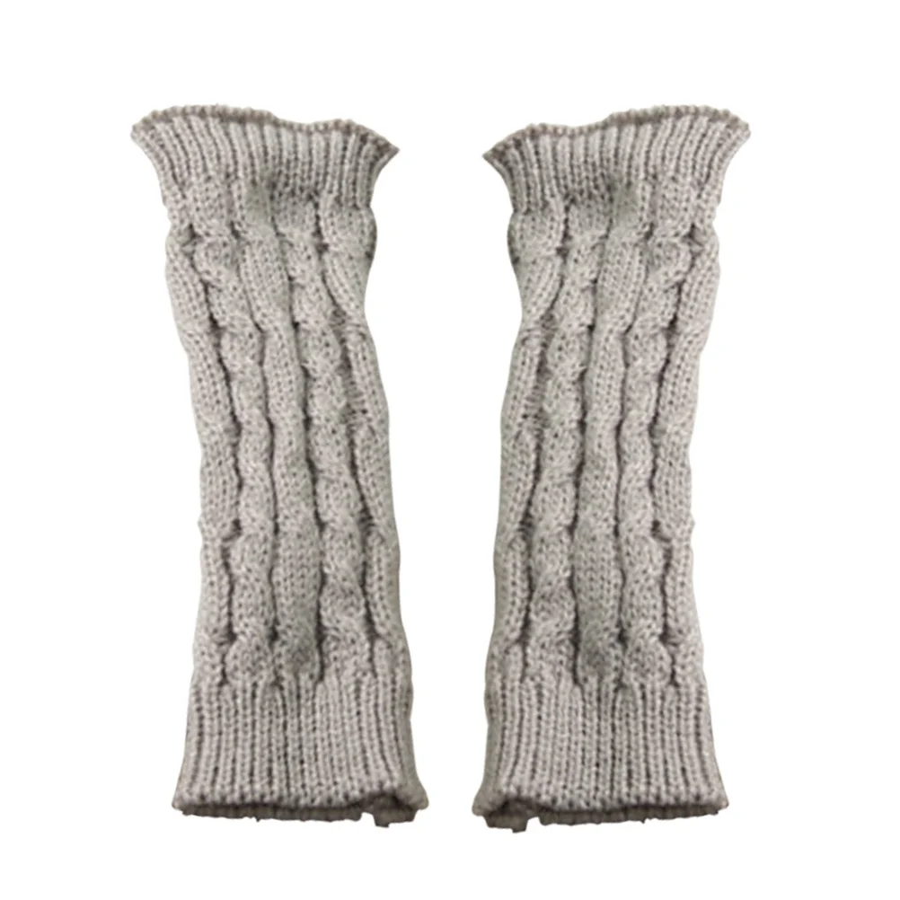 20 سنتيمتر للجنسين الشتاء محبوك أصابع قفازات الذراع كم الإبهام ثقب طويل تدفئة لينة مريحة تنفس قفازات دافئة للرجال