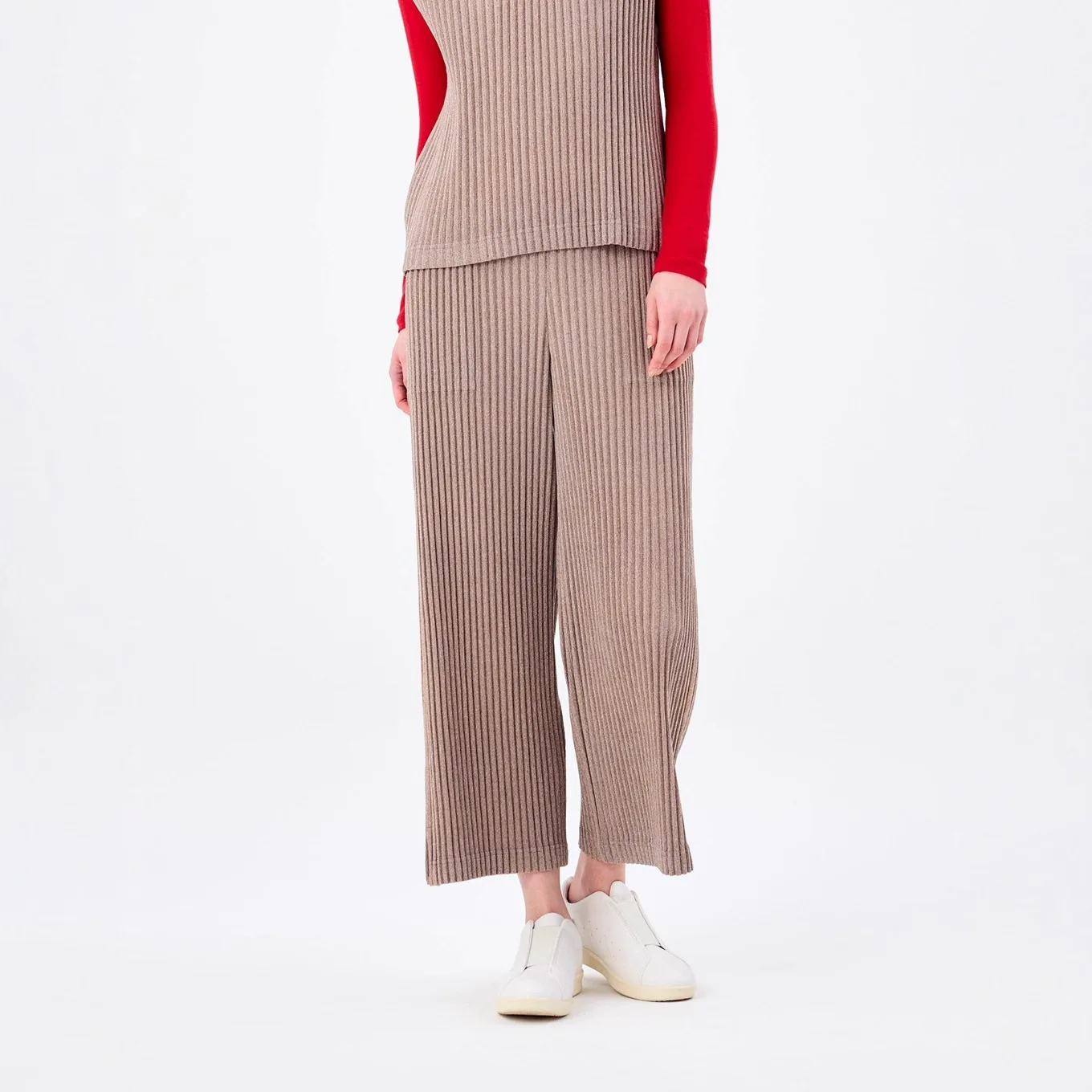 Miyake plissé 2026 nouvelle mode plissé pantalon à jambes larges taille élastique pantalons femmes modèles ample droit pantalons décontractés femmes