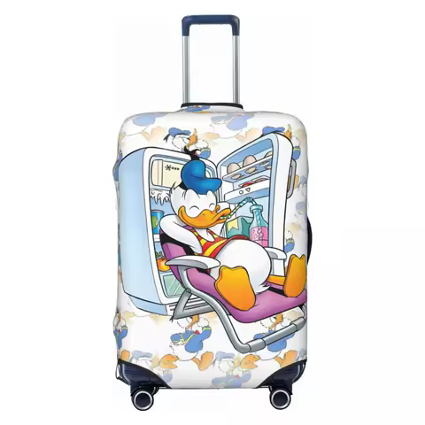 Custom Donald Duck Suitcase Cover Elastic Funny Cartoon Travel Luggage Covers for 18-32 inch