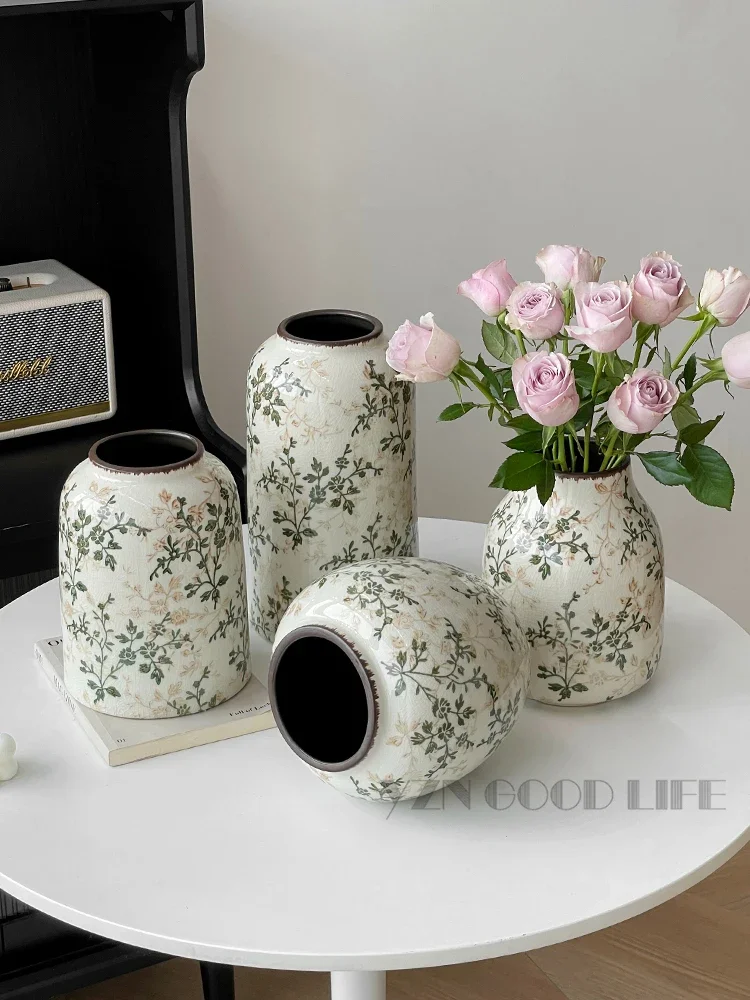 

Vase ceramic underglaze color desktop ornament living room hydroponic flower arrangement creative high-end pastoral decoration