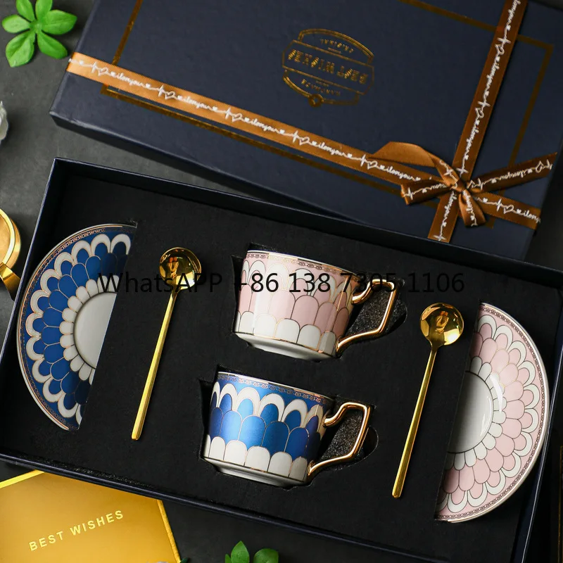 

High-end exquisite home, high-end light luxury ceramic coffee cup, European luxury gift box