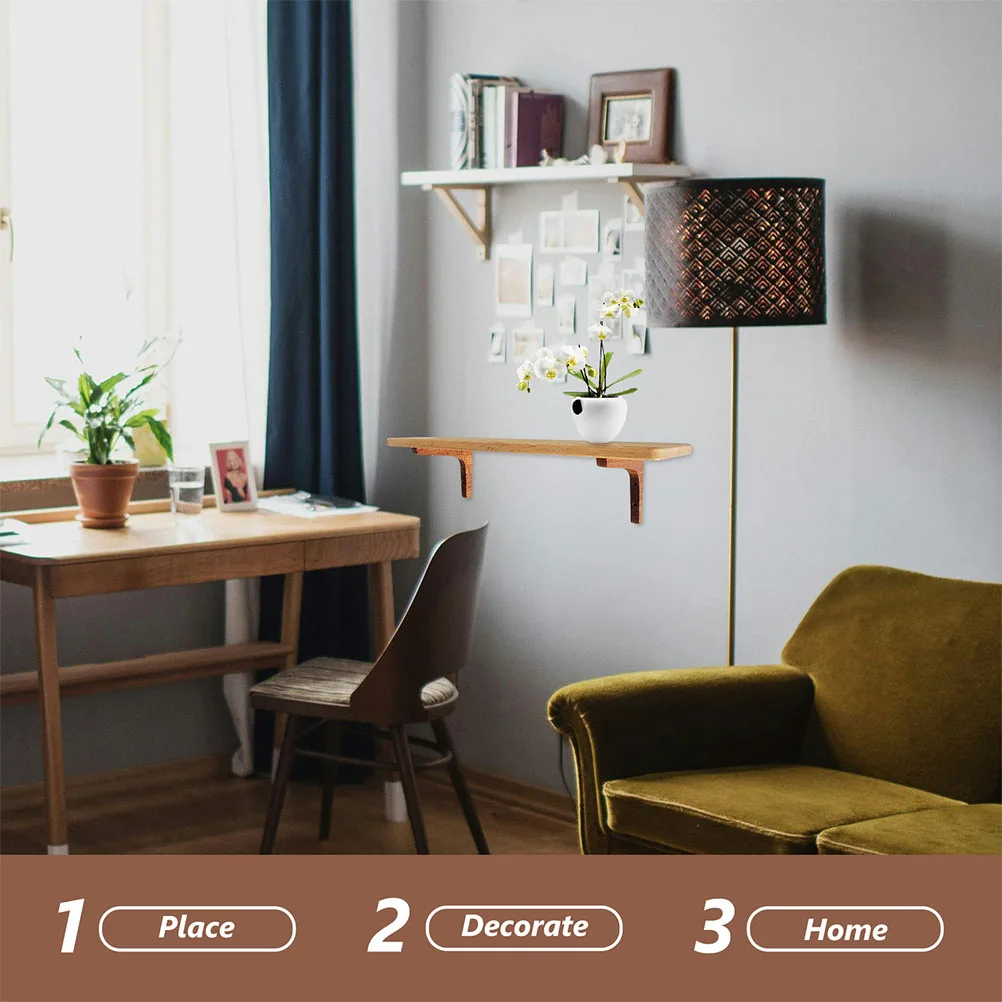 

2pcs Wooden Shelf Brackets Sturdy L Shape Wall Mount Support Corner Heavy Duty Shelf Mount For Bedroom Kitchen Office Storage