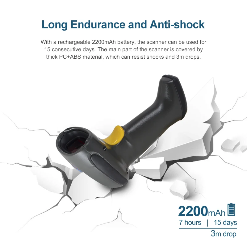 Syble High Performance Wireless Barcode Scanner 2D 2.4G Barcode Reader XB-6208RB