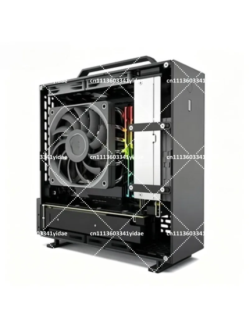 Mini ITX PC Case 5L Volume, 1U PSU Support Dual-Slot GPU, Mini Computer Case with Dual Bezel Design