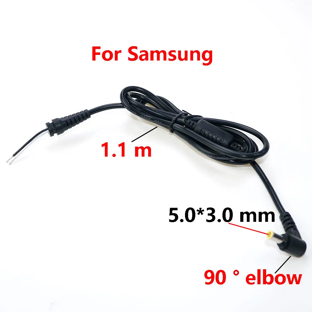 1Pcs 5.5x3.0mm DC Power Charger Cable Plug Connector Adapter 90 ° elbow For Samsung Laptop