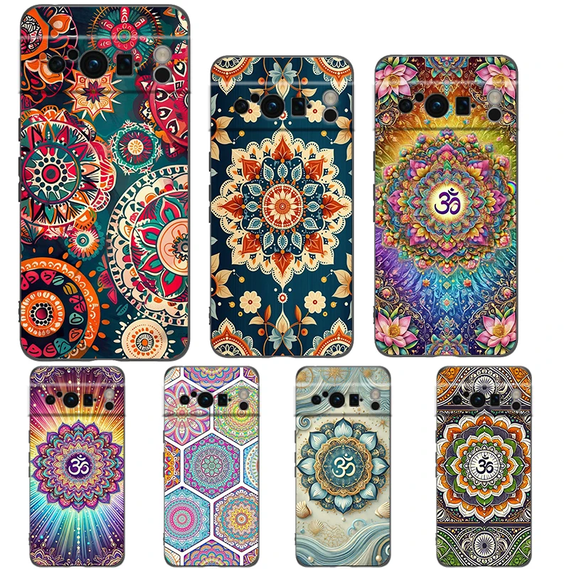 

Indian Pattern Mandala Phone Case Cover for Google Pixel 9 8 7 6 7A 6A Pro Shockproof Soft TPU 9 Pro XL Shell Capas Fundas