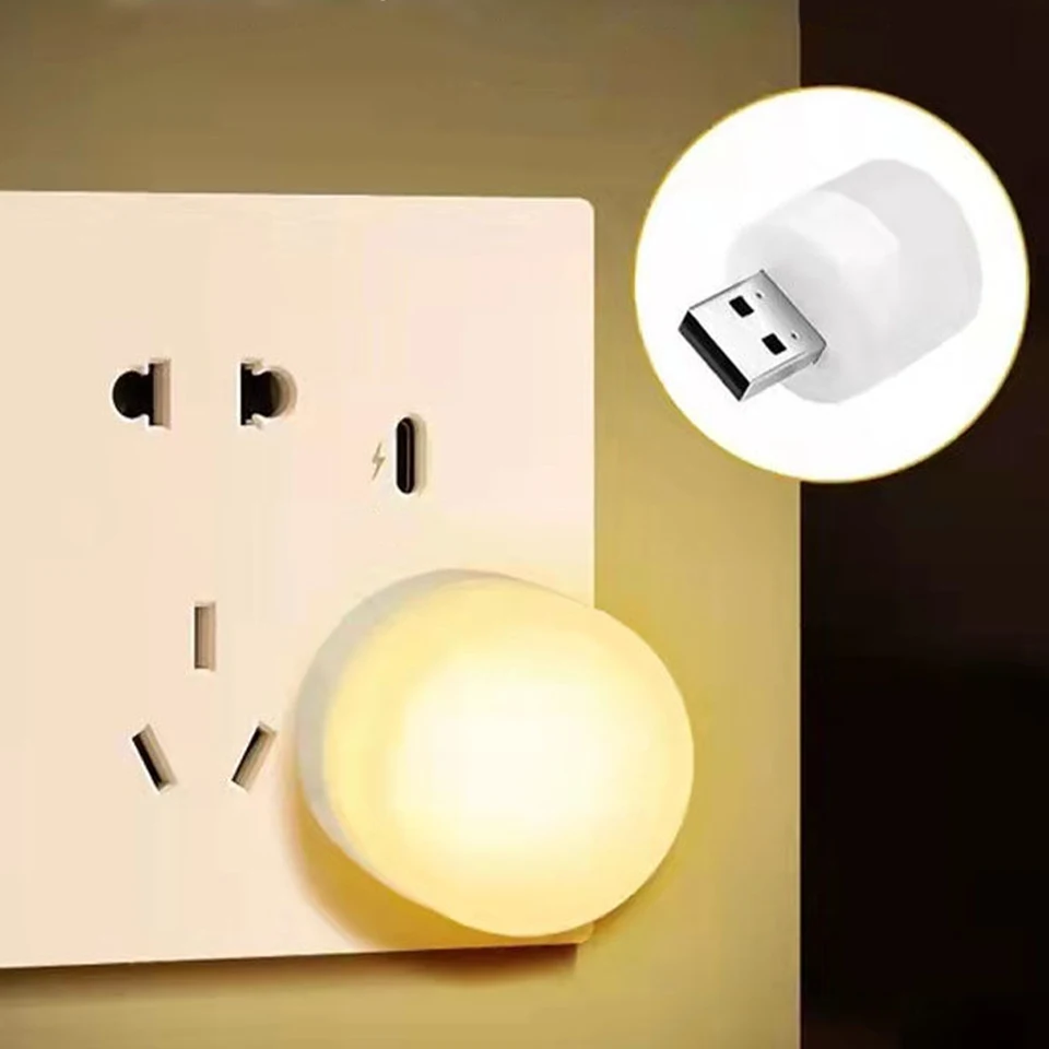 USB Mini Night Light Portable LED Lamp White Light Warm Light For Room Learning Book Light For Power Bank PC Laptop Notebook