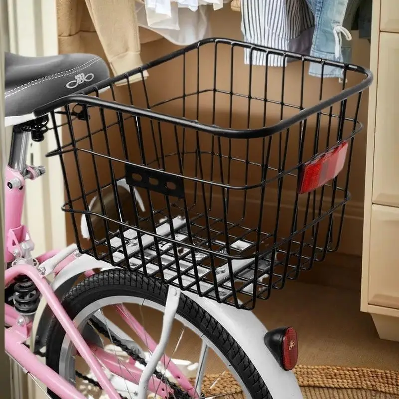 New Bike Rear Basket Rear Light Bicycle Rear Seat Storage Ba