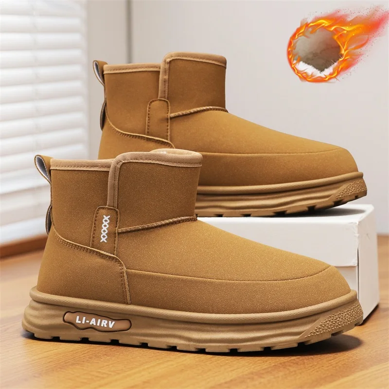 

Men’s 2025 Insulated Snow Boots, Faux Fur Lined & Anti-Skid, Perfect for Veterans Day & Skiing or Snowboarding