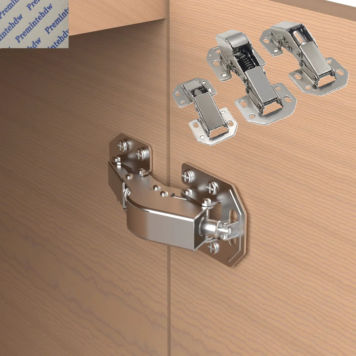 4Pcs No Drilling Surface Mount Cabinet Hinge Replacement