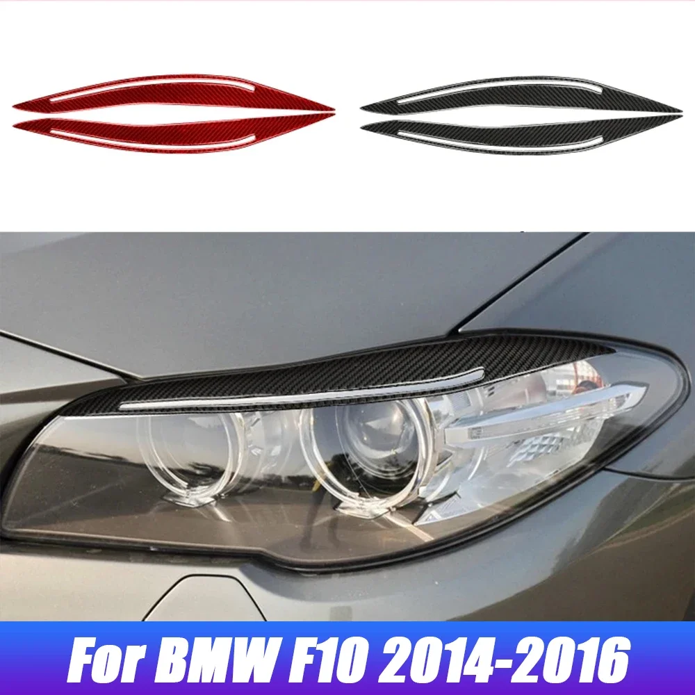

Carbon Fiber Modified Car Headlight Eyebrow Eyelids Trim Cover Decoration Stickers for BMW 5 Series F10 2014-2016 Accessories