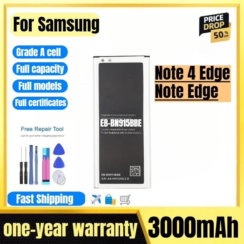 EB-BN915BBE for Samsung Note 4 Edge/Note Edge Phone Battery 0 Cycle High Quality High Capacity Replacement Bateria  with Tools