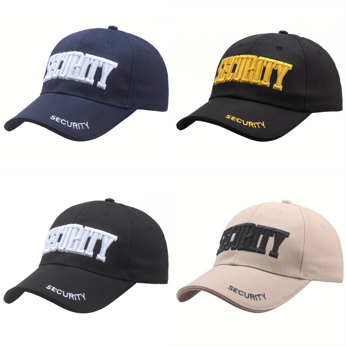 

SECURITY Letter Embroidery Baseball Cap Spring and Autumn Street Fashion Trend Casquette Outdoor Travel Hiking Sunshade Dad Hat